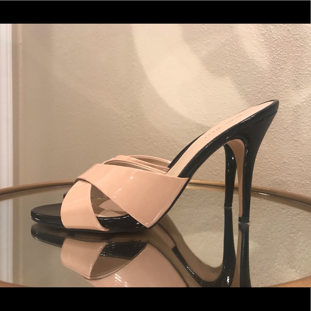 Blush/Black Nine West Slide Pumps, size 7.5